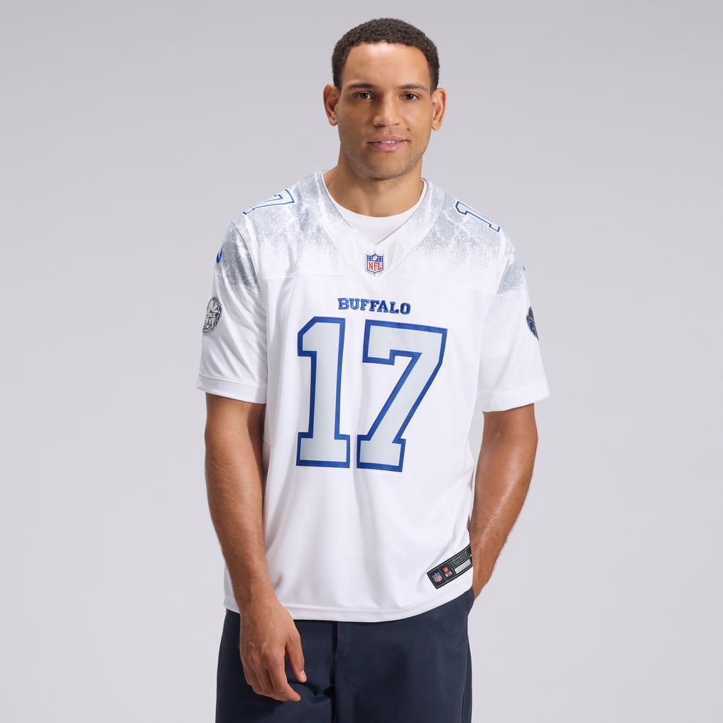 Men's Buffalo Bills Josh Allen White Rivalries Collection Stitched Limited Jersey
