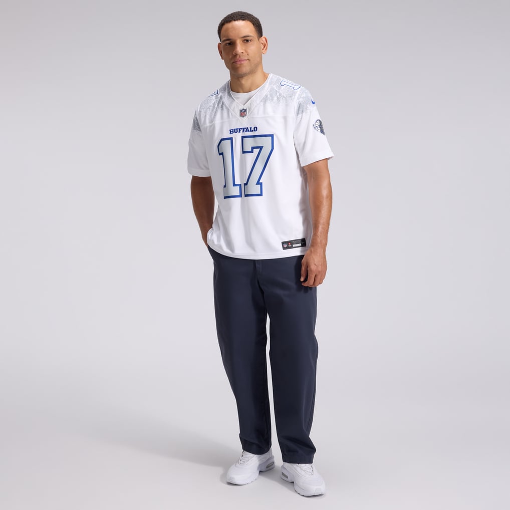 Men's Buffalo Bills Josh Allen White Rivalries Collection Stitched Limited Jersey