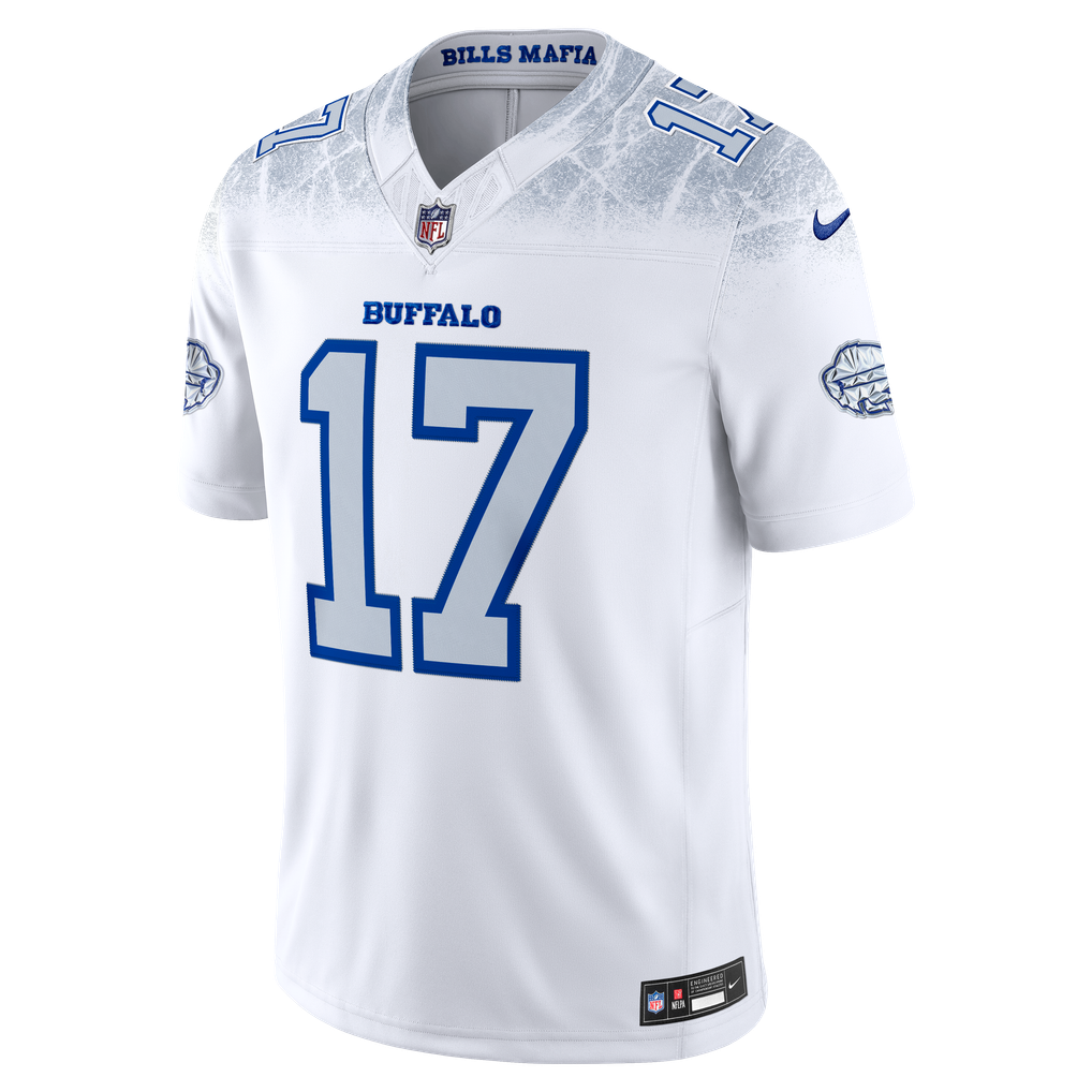 Men's Buffalo Bills Josh Allen White Rivalries Collection Stitched Limited Jersey