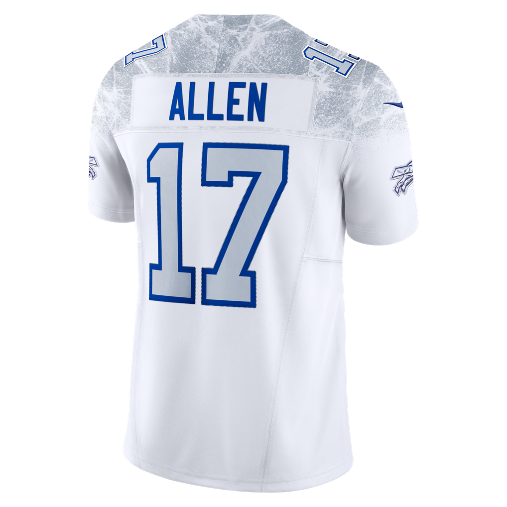 Men's Buffalo Bills Josh Allen White Rivalries Collection Stitched Limited Jersey