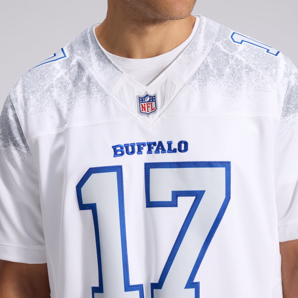 Men's Buffalo Bills Josh Allen White Rivalries Collection Stitched Limited Jersey