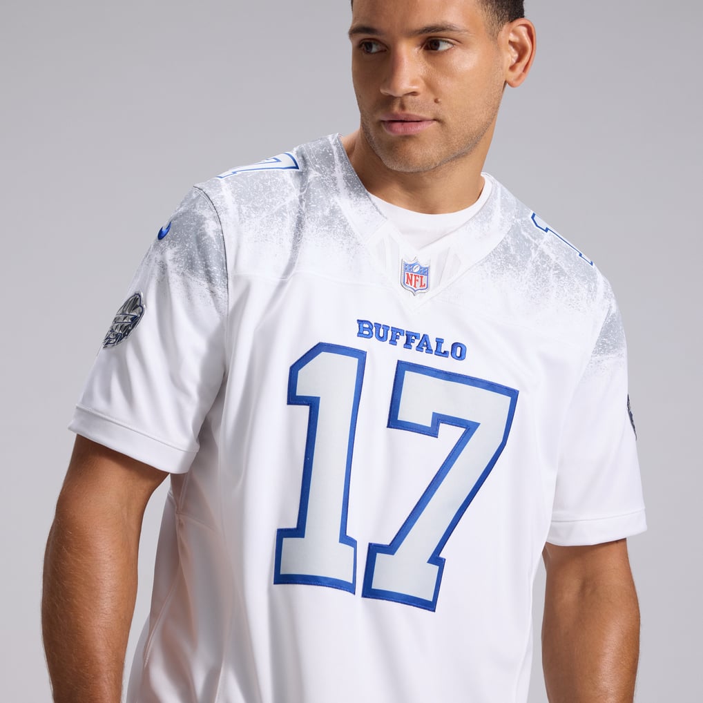 Men's Buffalo Bills Josh Allen White Rivalries Collection Stitched Limited Jersey