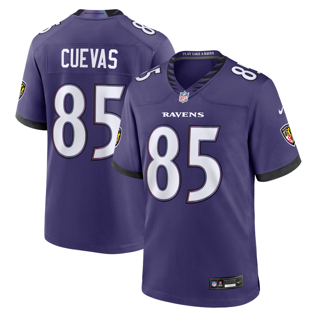 Men's Baltimore Ravens Josh Cuevas Purple Team Game Jersey