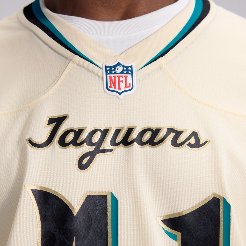 Men's Jacksonville Jaguars Josh Hines-Allen Natural 2026 Rivalries Collection Game Jersey