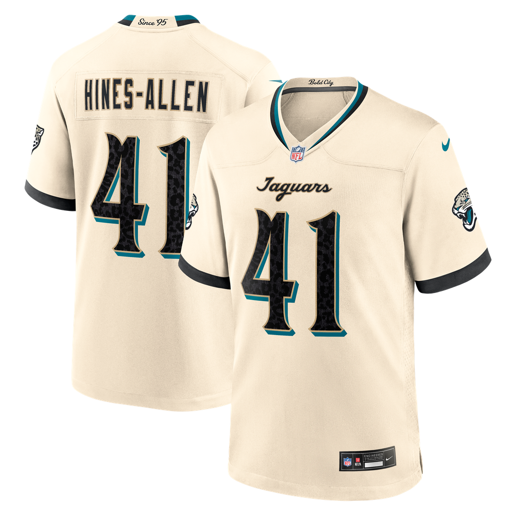 Men's Jacksonville Jaguars Josh Hines-Allen Natural 2026 Rivalries Collection Game Jersey