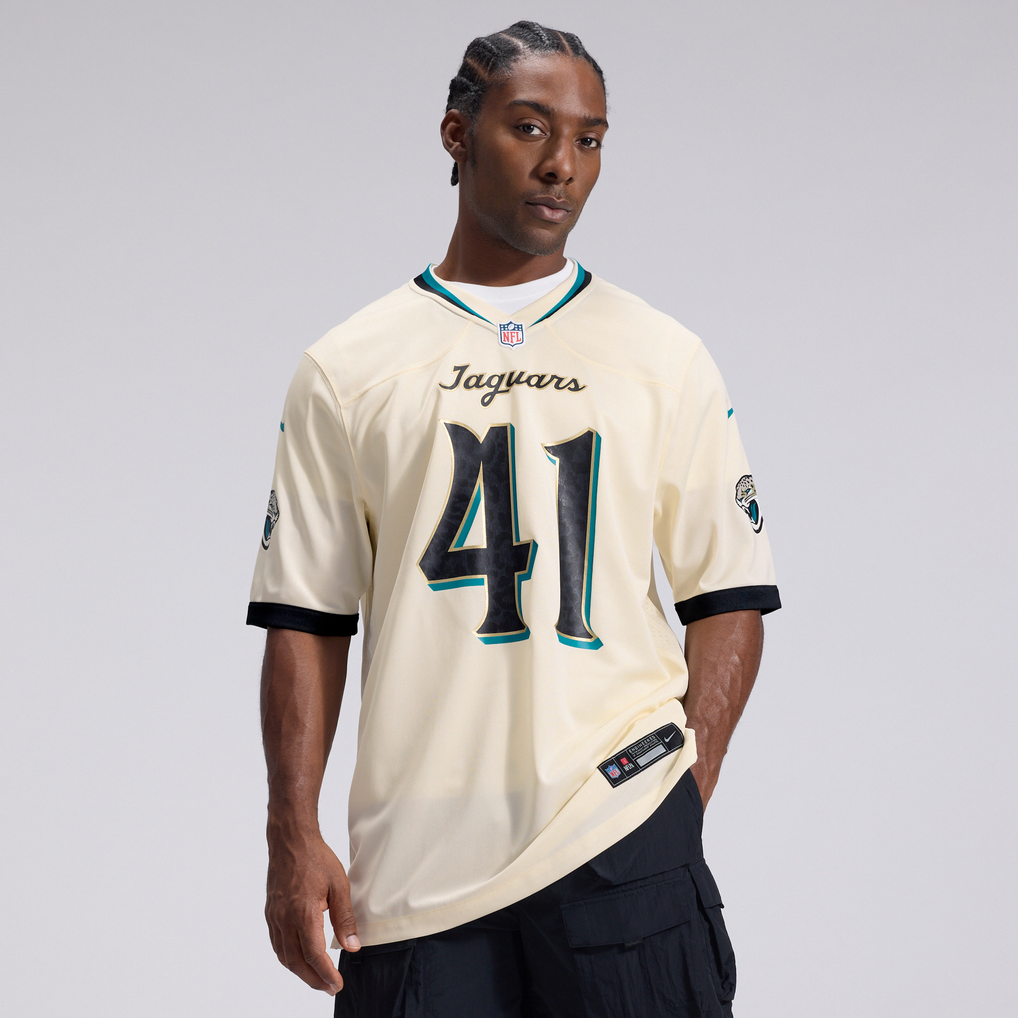 Men's Jacksonville Jaguars Josh Hines-Allen Natural 2026 Rivalries Collection Game Jersey