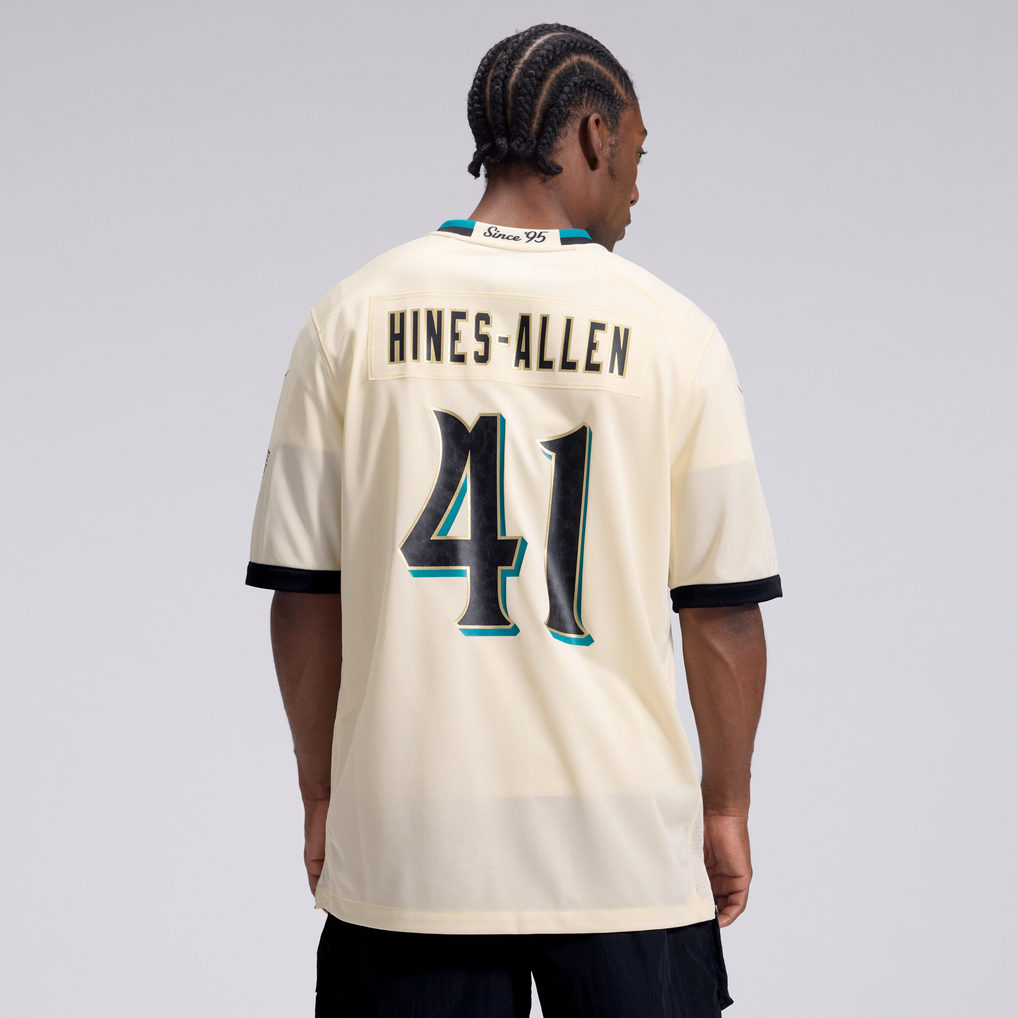 Men's Jacksonville Jaguars Josh Hines-Allen Natural 2026 Rivalries Collection Game Jersey