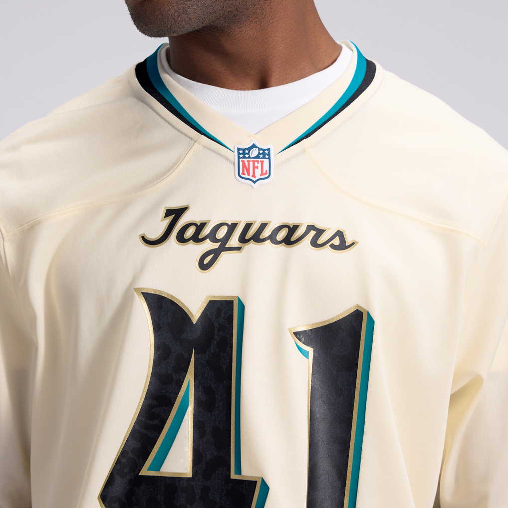 Men's Jacksonville Jaguars Josh Hines-Allen Natural 2026 Rivalries Collection Game Jersey