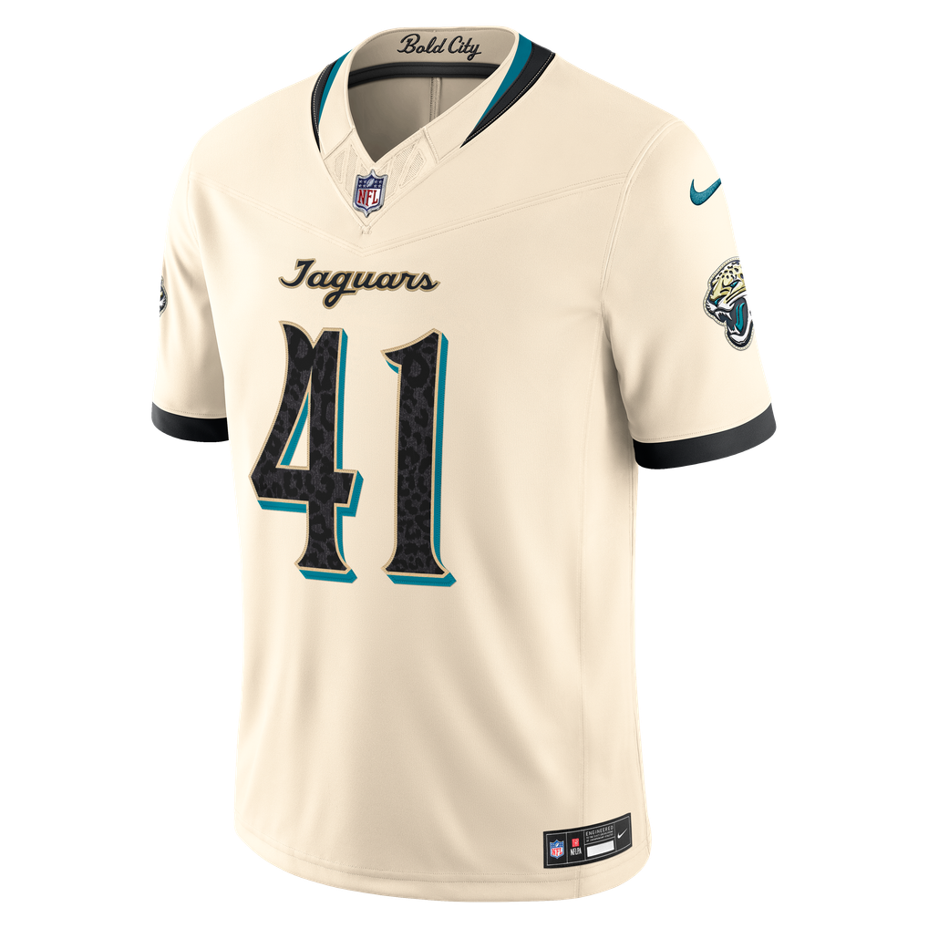 Men's Jacksonville Jaguars Josh Hines-Allen Natural 2026 Rivalries Collection Stitched Limited Jersey
