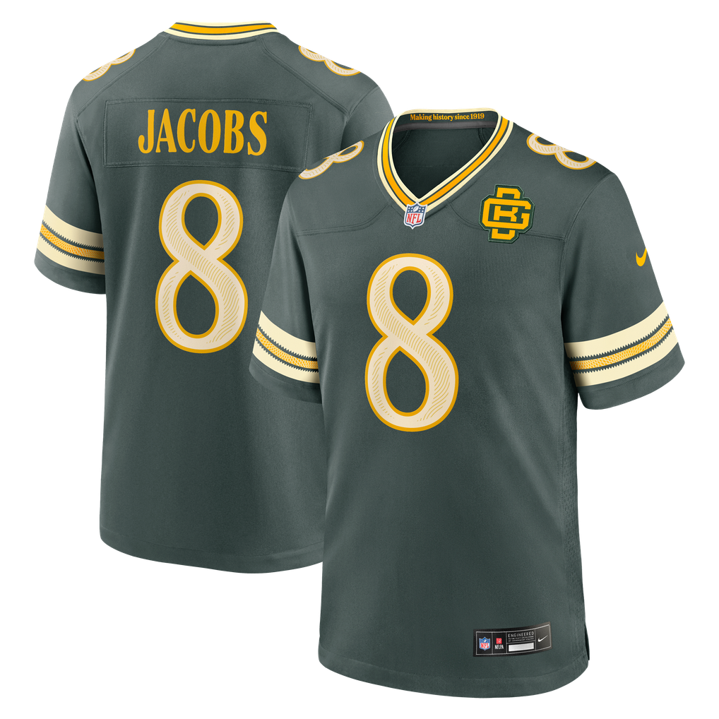 Men's Green Bay Packers Josh Jacobs Green 2026 Rivalries Collection Game Jersey