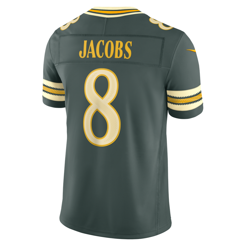 Men's Green Bay Packers Josh Jacobs Green 2026 Rivalries Collection Stitched Limited Jersey
