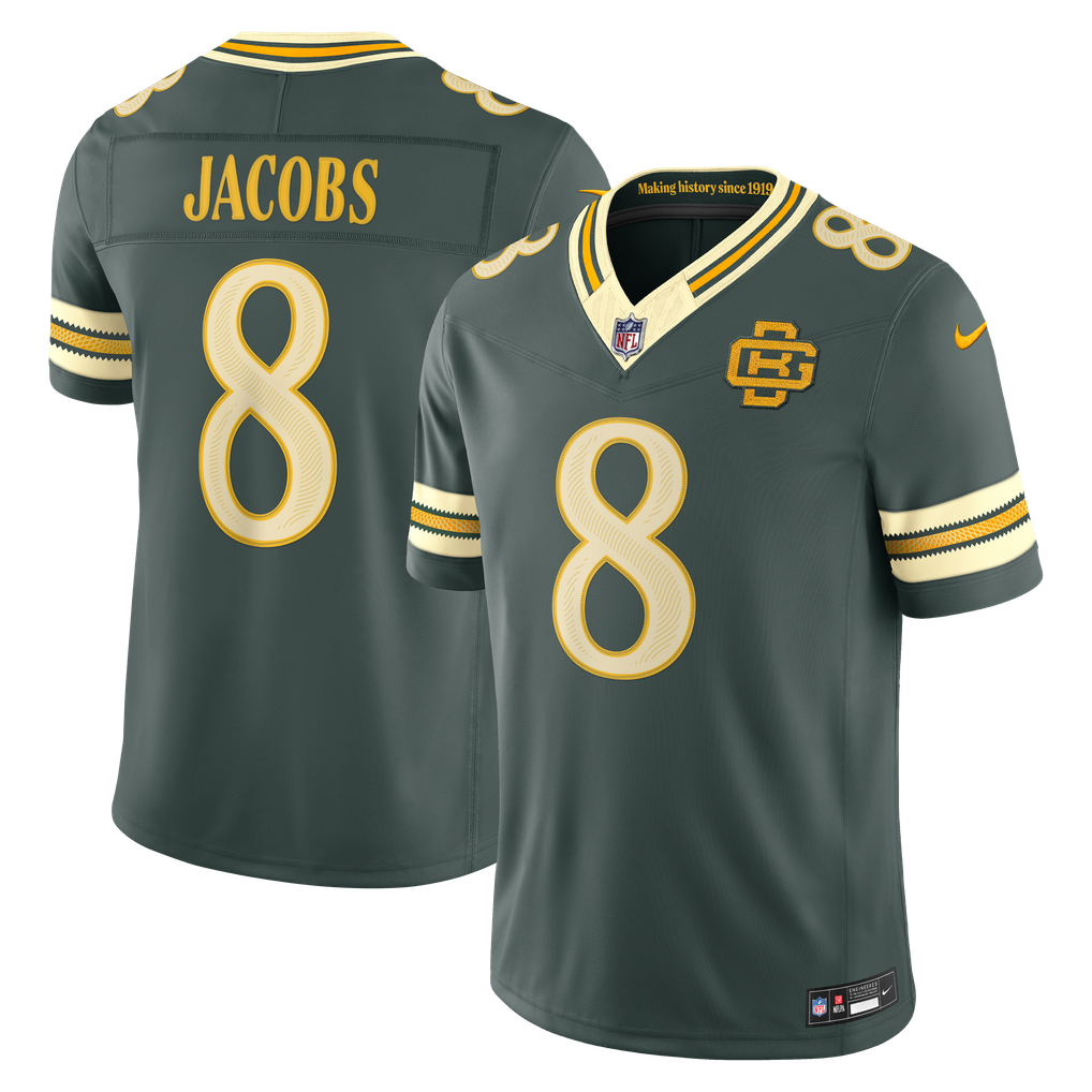 Men's Green Bay Packers Josh Jacobs Green 2026 Rivalries Collection Stitched Limited Jersey