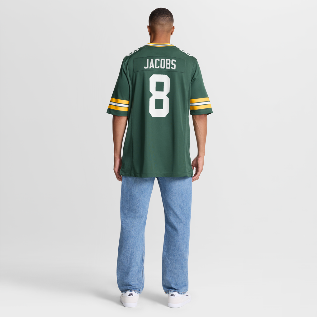 Men's Green Bay Packers Josh Jacobs Green Team Game Jersey