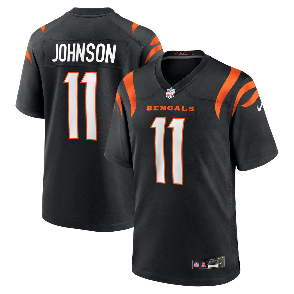 Men's Cincinnati Bengals Josh Johnson Black Team Game Jersey