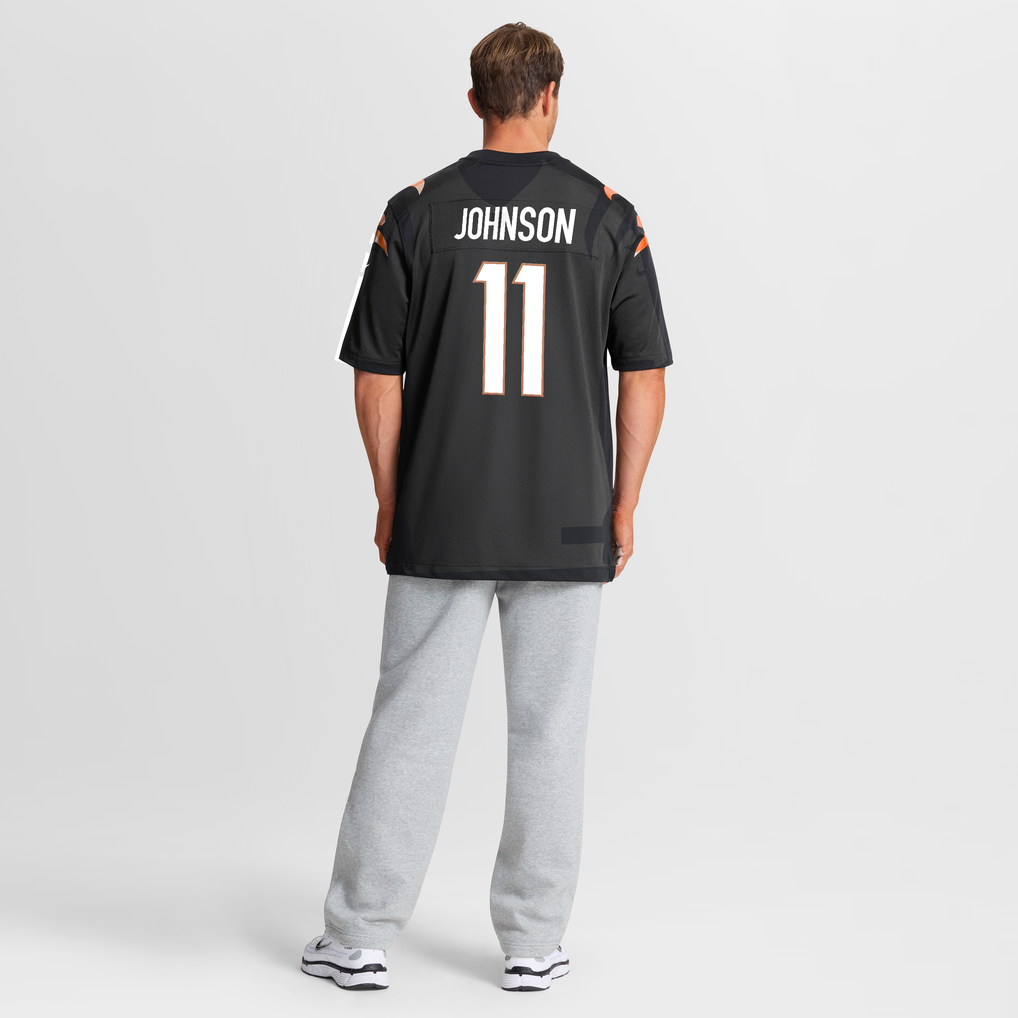 Men's Cincinnati Bengals Josh Johnson Black Team Game Jersey