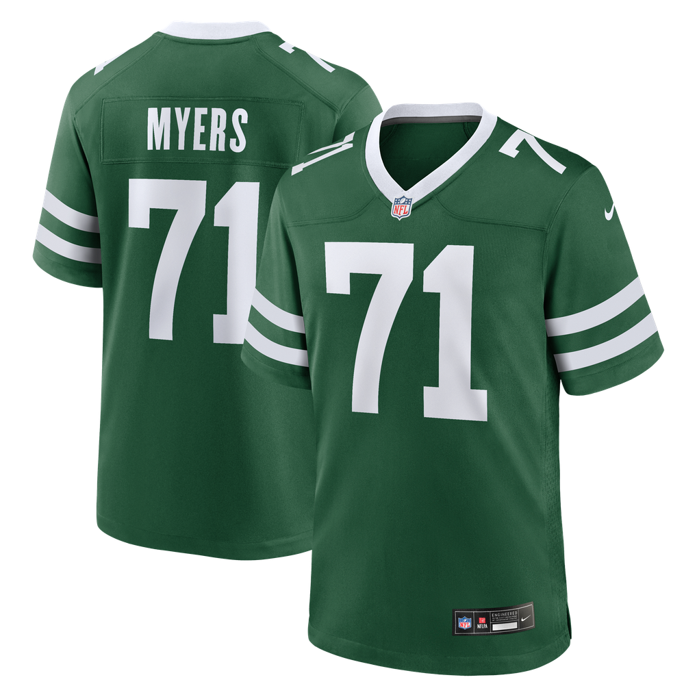 Men's New York Jets Josh Myers Legacy Green Team Game Jersey
