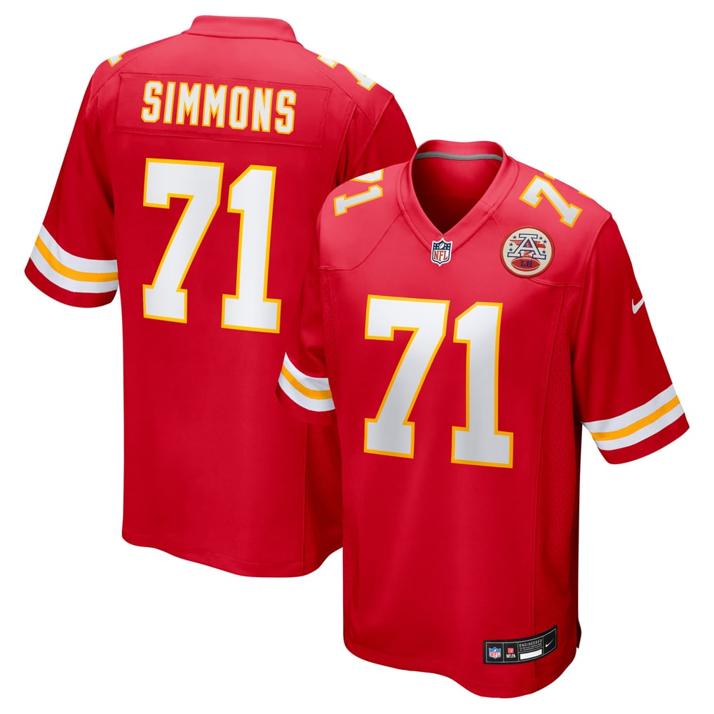 Men's Kansas City Chiefs Josh Simmons Red Game Jersey