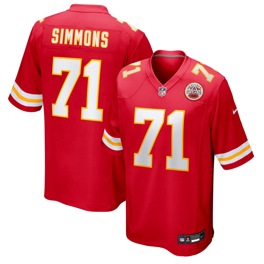 Men's Kansas City Chiefs Josh Simmons Red Team Game Jersey