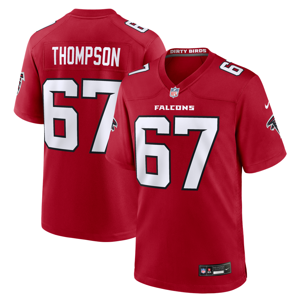 Men's Atlanta Falcons Josh Thompson Red Team Game Jersey