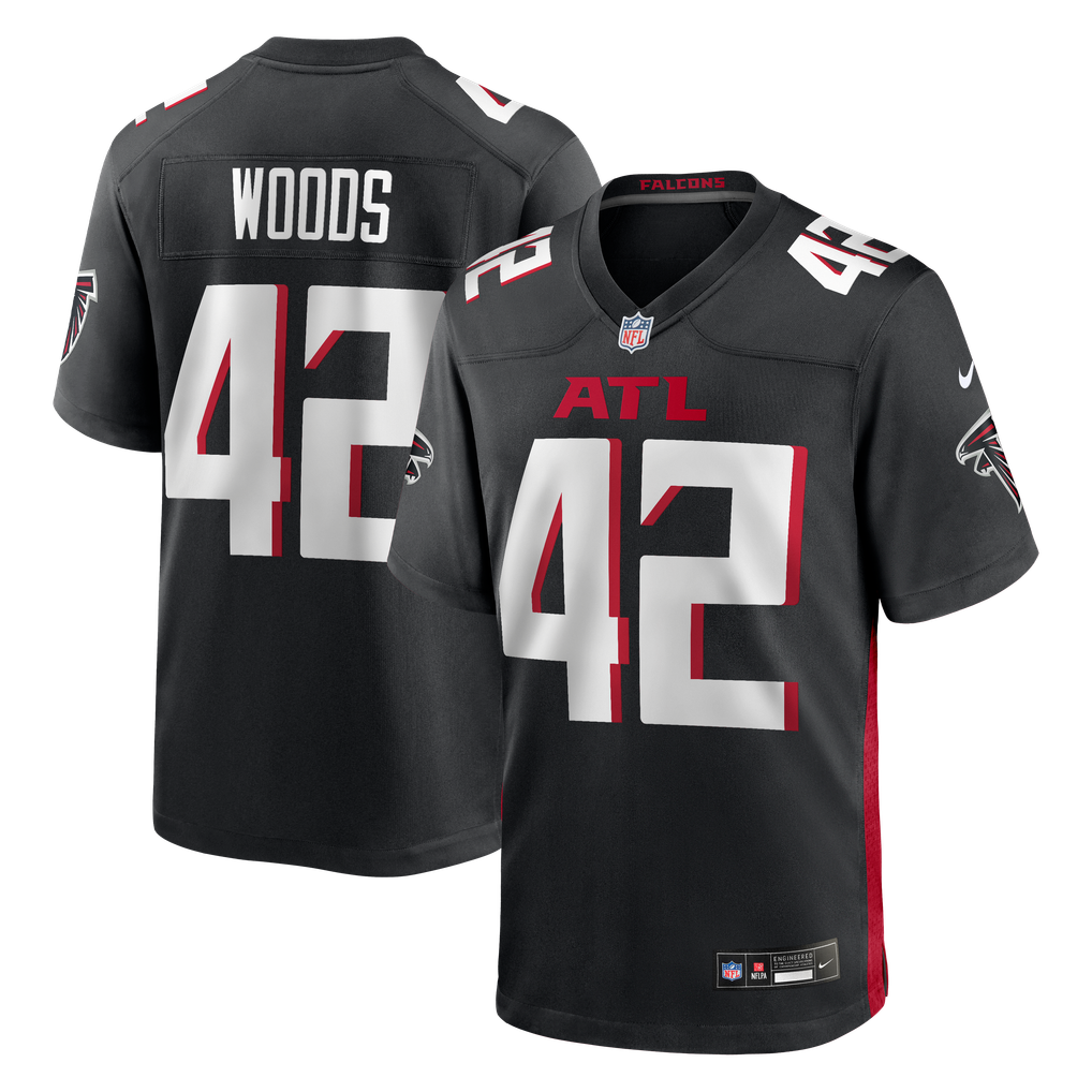 Men's Atlanta Falcons Josh Woods Black Team Game Jersey