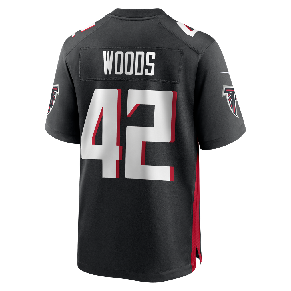 Men's Atlanta Falcons Josh Woods Black Team Game Jersey