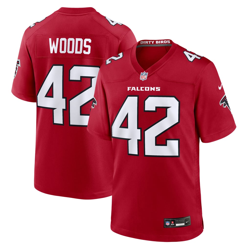 Men's Atlanta Falcons Josh Woods Red Team Game Jersey