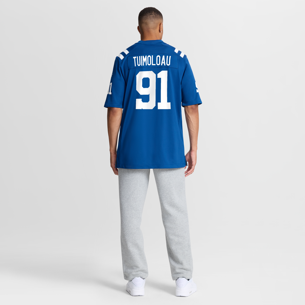 Men's Indianapolis Colts JT Tuimoloau Royal Team Game Jersey