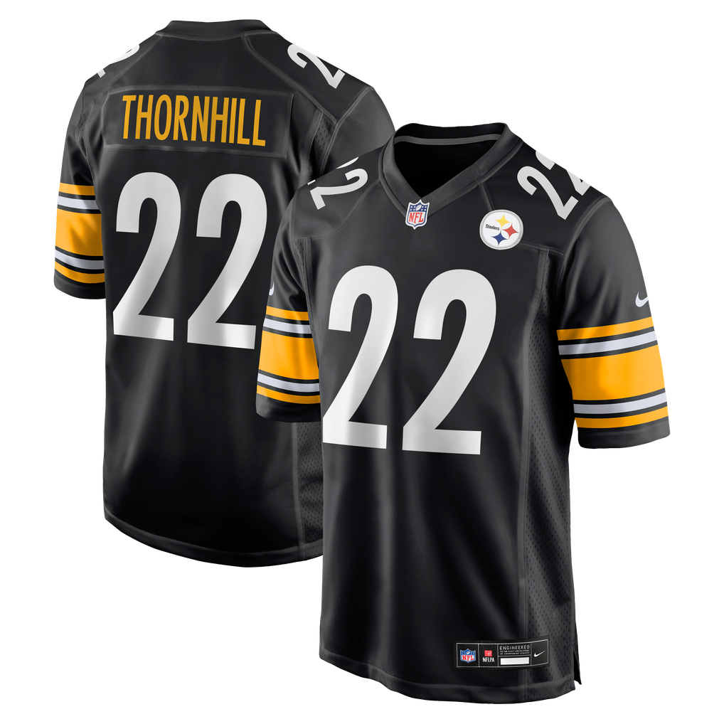 Men's Pittsburgh Steelers Juan Thornhill Black Team Game Jersey