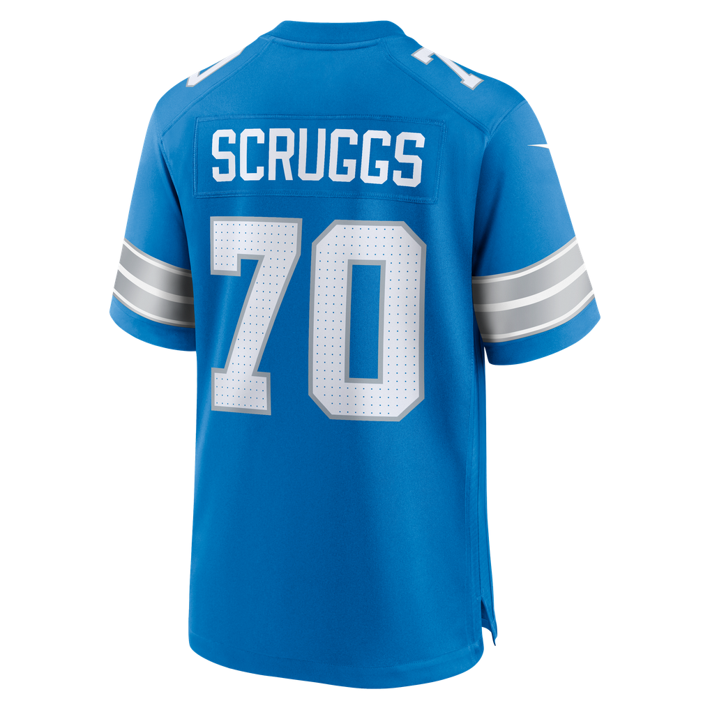 Men's Detroit Lions Juice Scruggs Blue Team Game Jersey