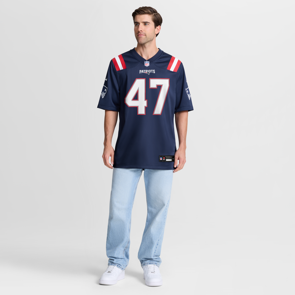 Men's New England Patriots Julian Ashby Navy Team Game Jersey