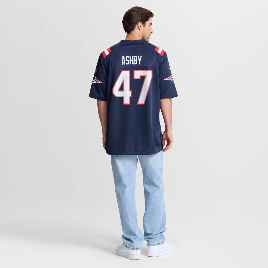 Men's New England Patriots Julian Ashby Navy Team Game Jersey