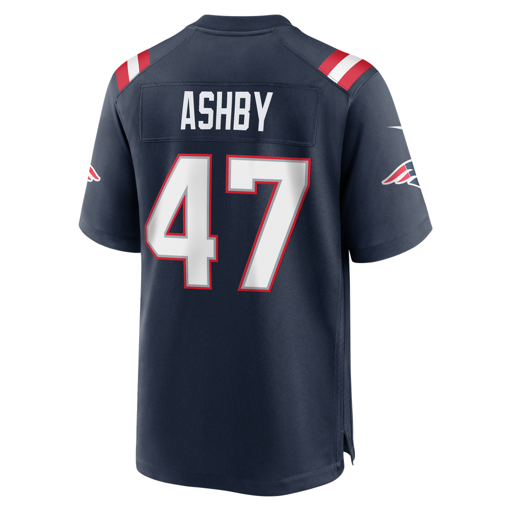 Men's New England Patriots Julian Ashby Navy Team Game Jersey