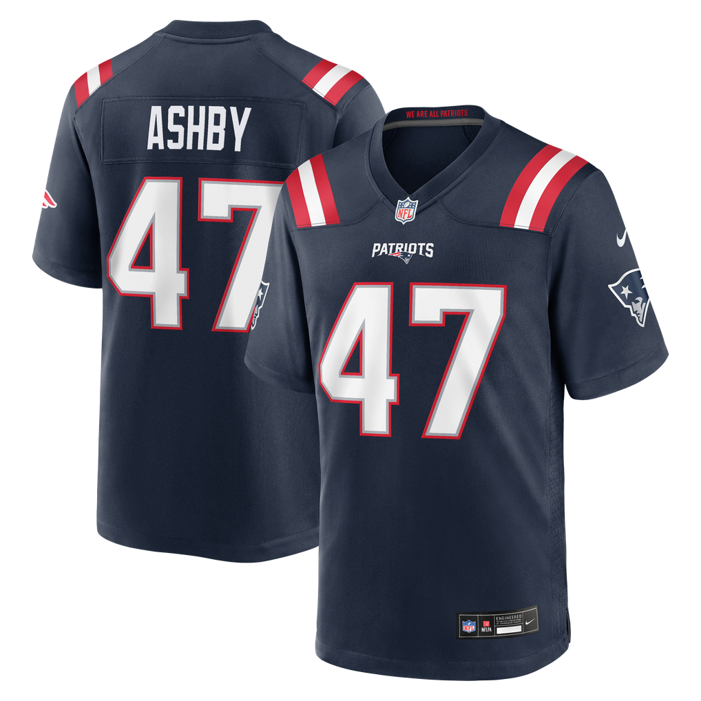 Men's New England Patriots Julian Ashby Navy Team Game Jersey