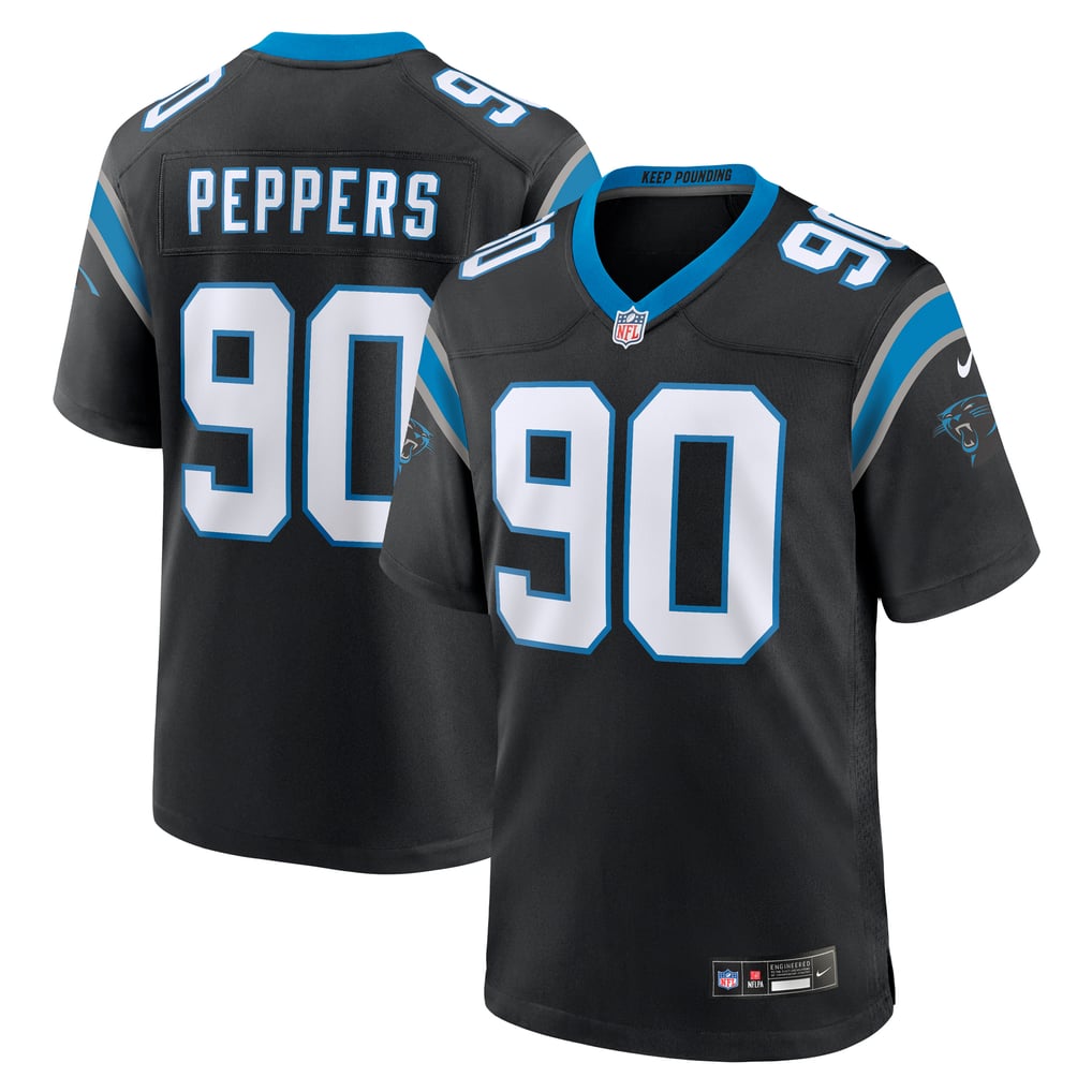 Men's Carolina Panthers Julius Peppers Black Retired Player Game Jersey
