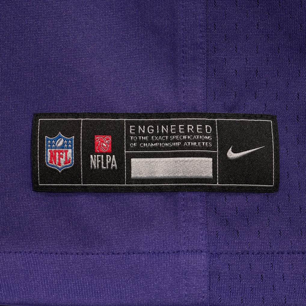 Men's Baltimore Ravens Justice Hill Purple Game Jersey