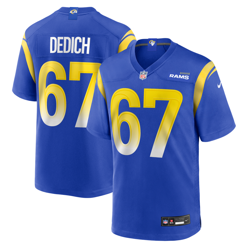 Men's Los Angeles Rams Justin Dedich Royal Game Jersey