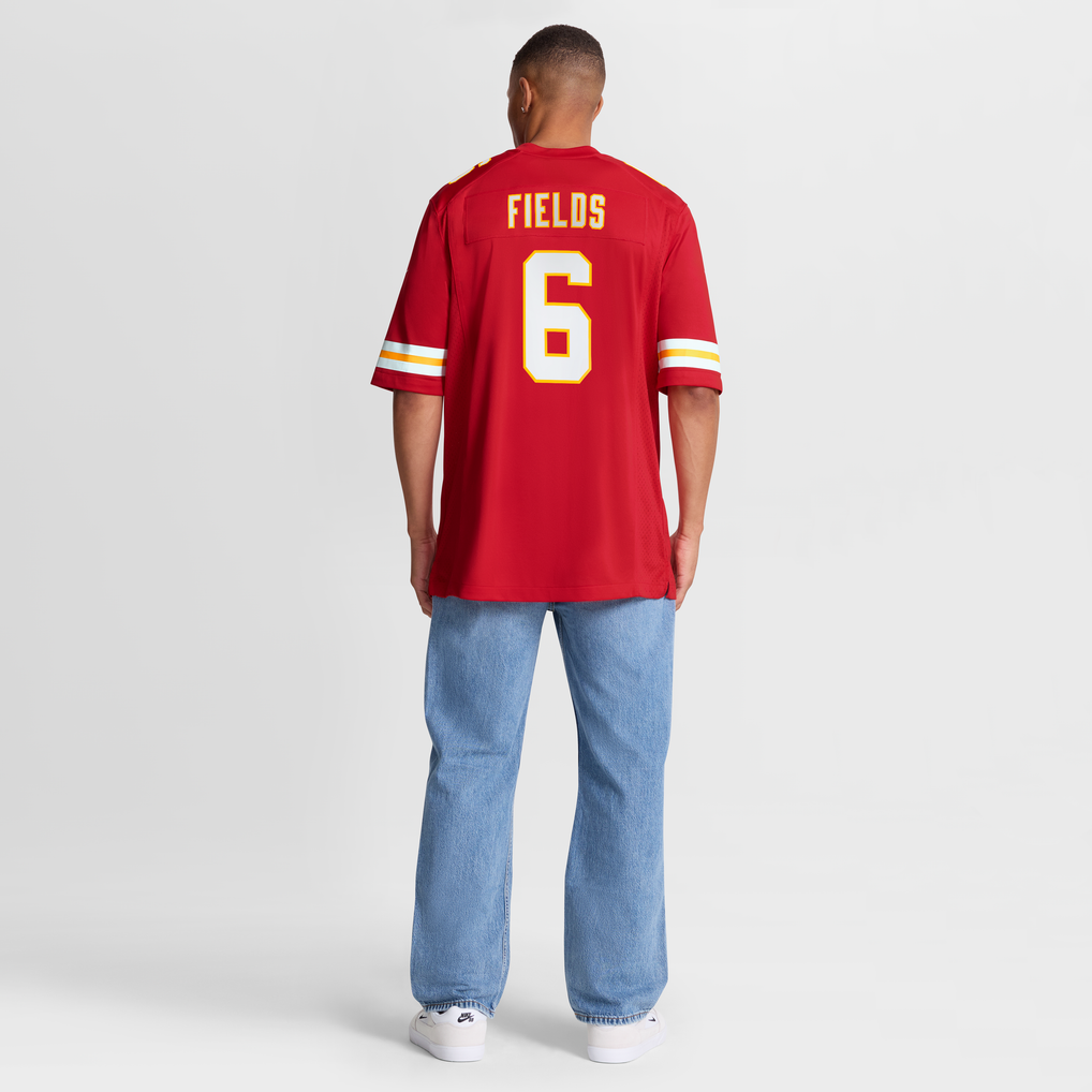 Men's Kansas City Chiefs Justin Fields Red Game Jersey