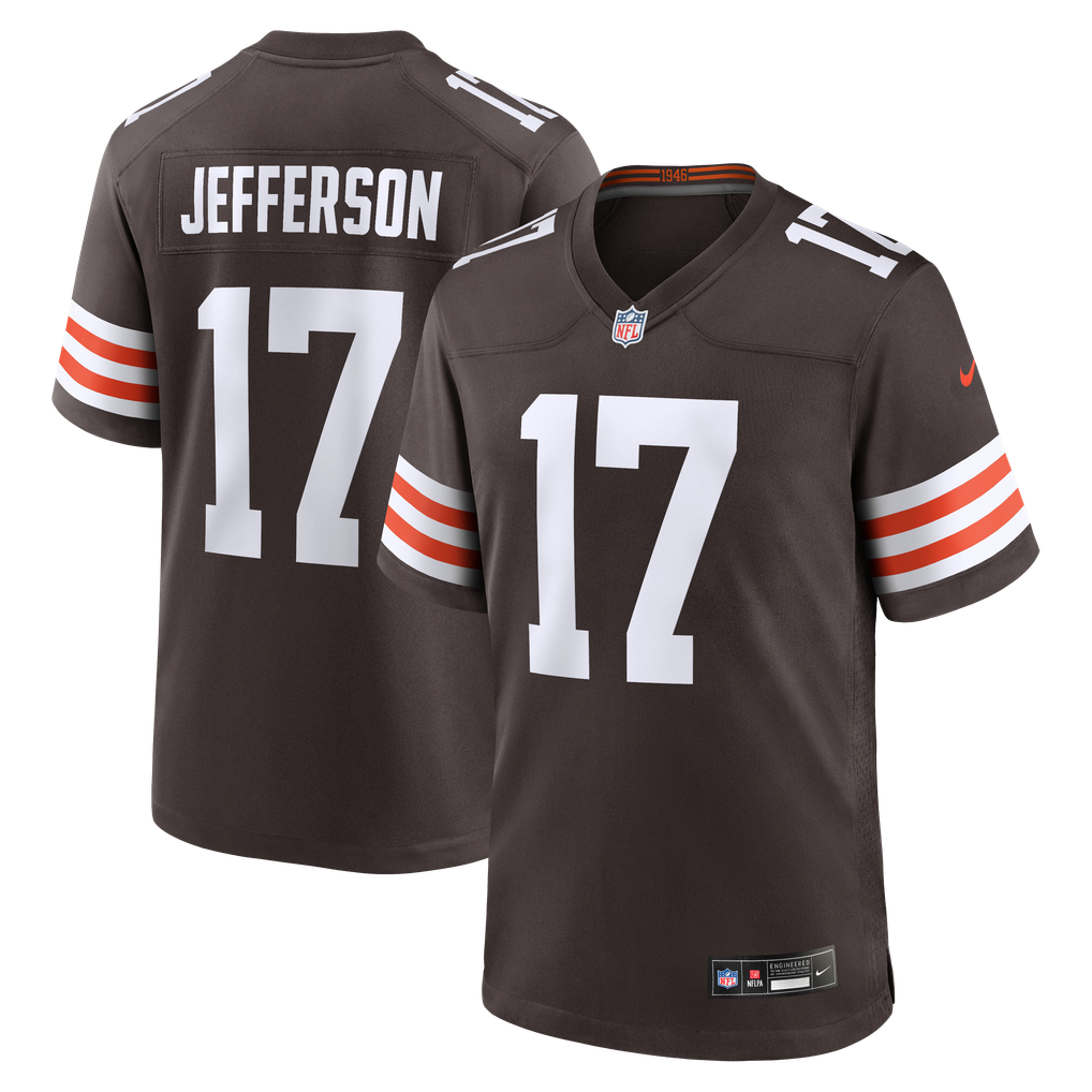 Men's Cleveland Browns Justin Jefferson Brown Game Jersey