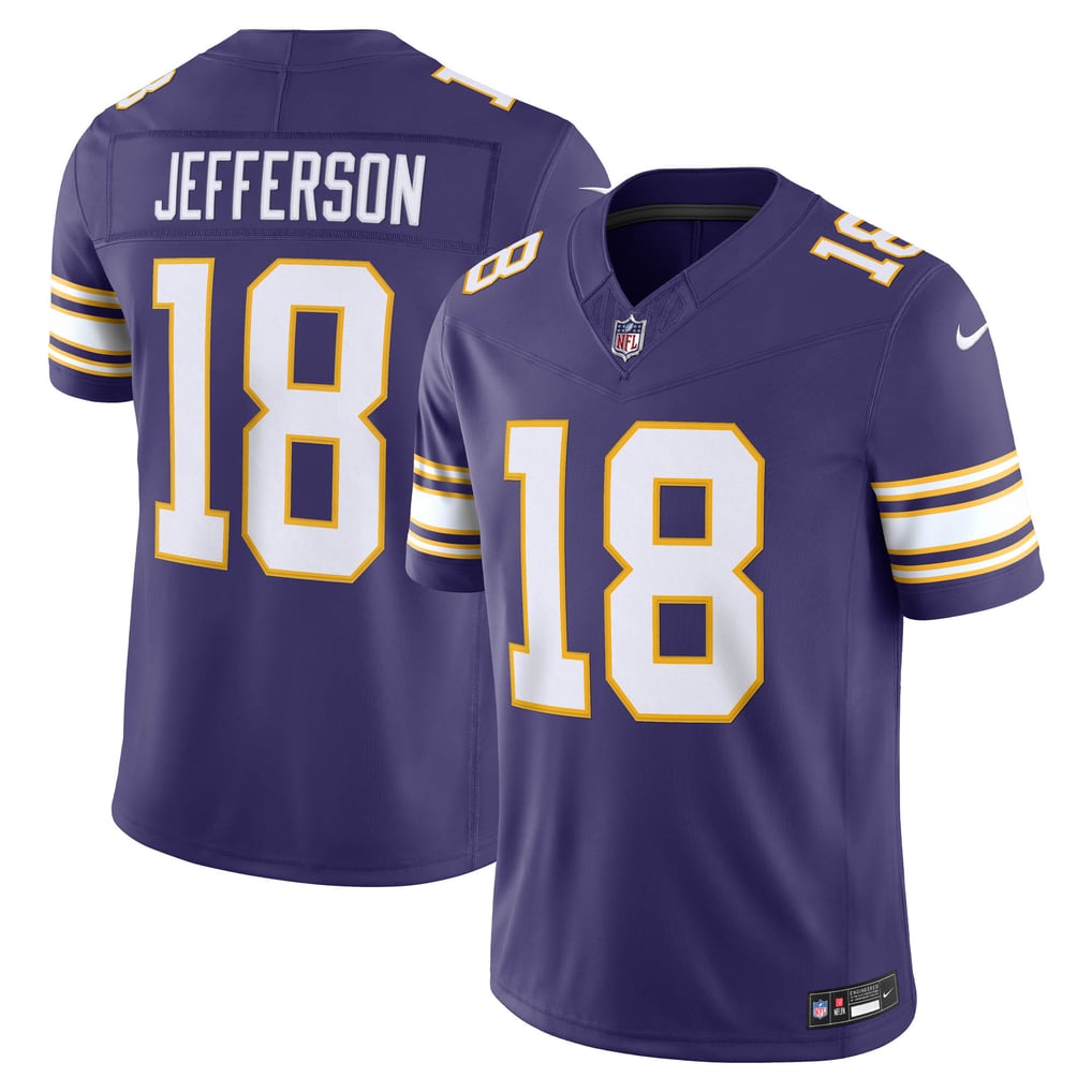 Men's Minnesota Vikings Justin Jefferson Purple Alternate Classic Vapor F.U.S.E. Stitched Limited Jersey
