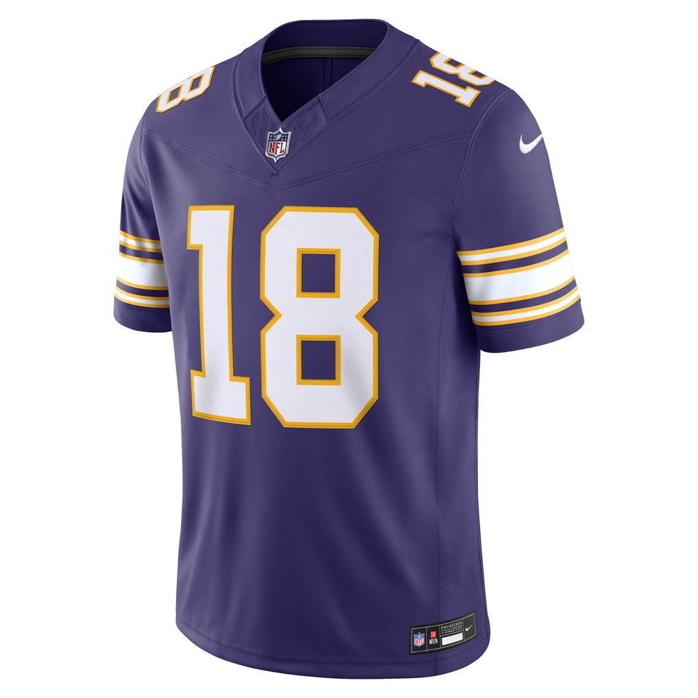 Men's Minnesota Vikings Justin Jefferson Purple Alternate Classic Vapor F.U.S.E. Stitched Limited Jersey