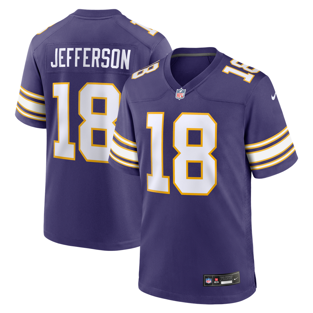 Men's Minnesota Vikings Justin Jefferson Purple Classic Player Game Jersey