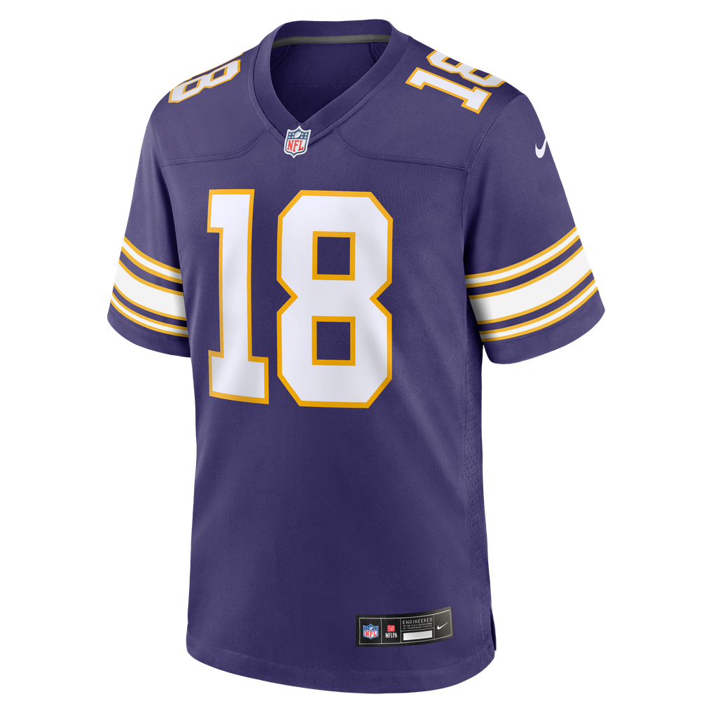 Men's Minnesota Vikings Justin Jefferson Purple Classic Player Game Jersey
