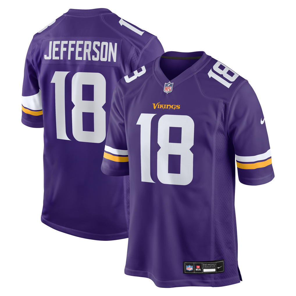 Men's Minnesota Vikings Justin Jefferson Purple Game Jersey