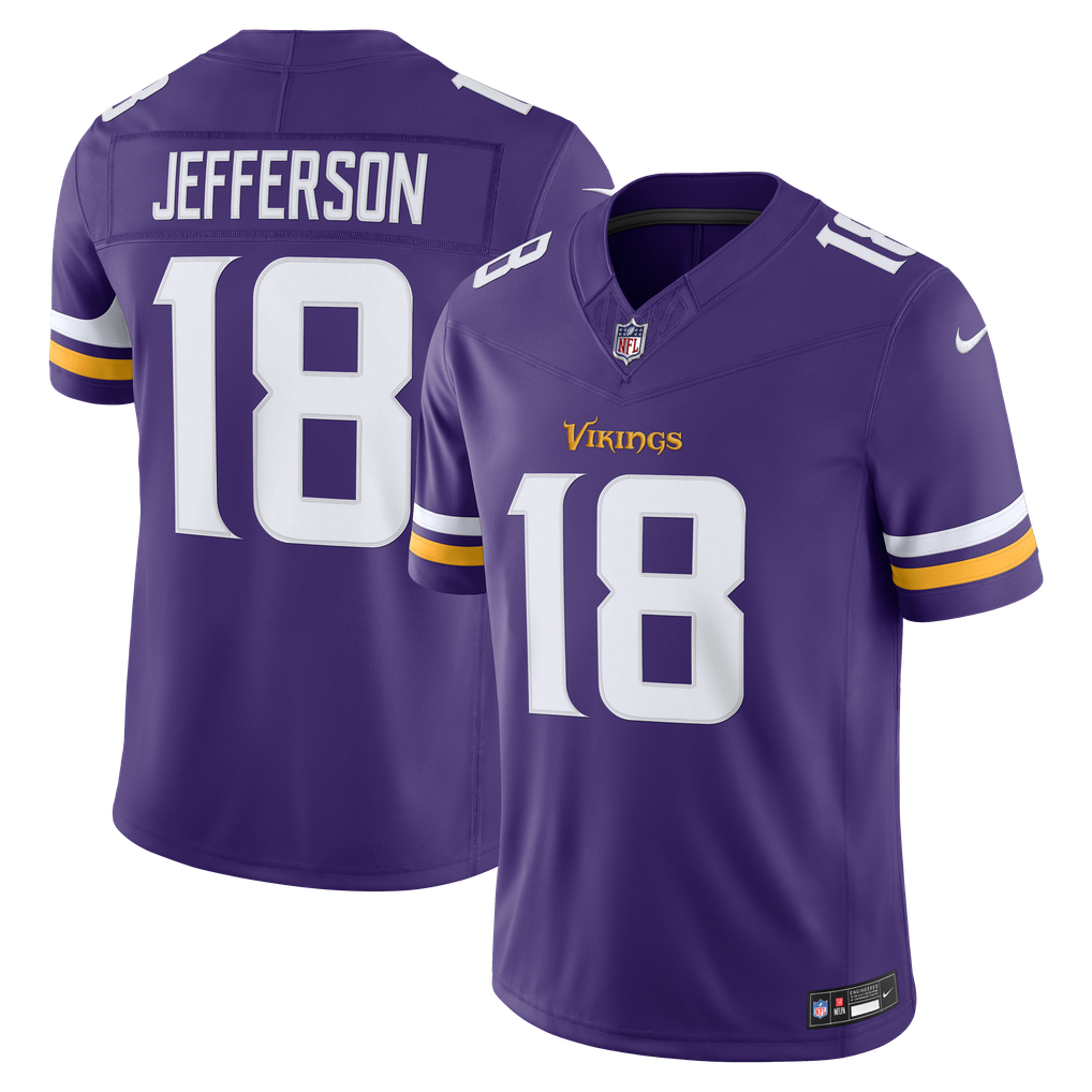 Men's Minnesota Vikings Justin Jefferson Purple Team Vapor F.U.S.E. Stitched Limited Jersey