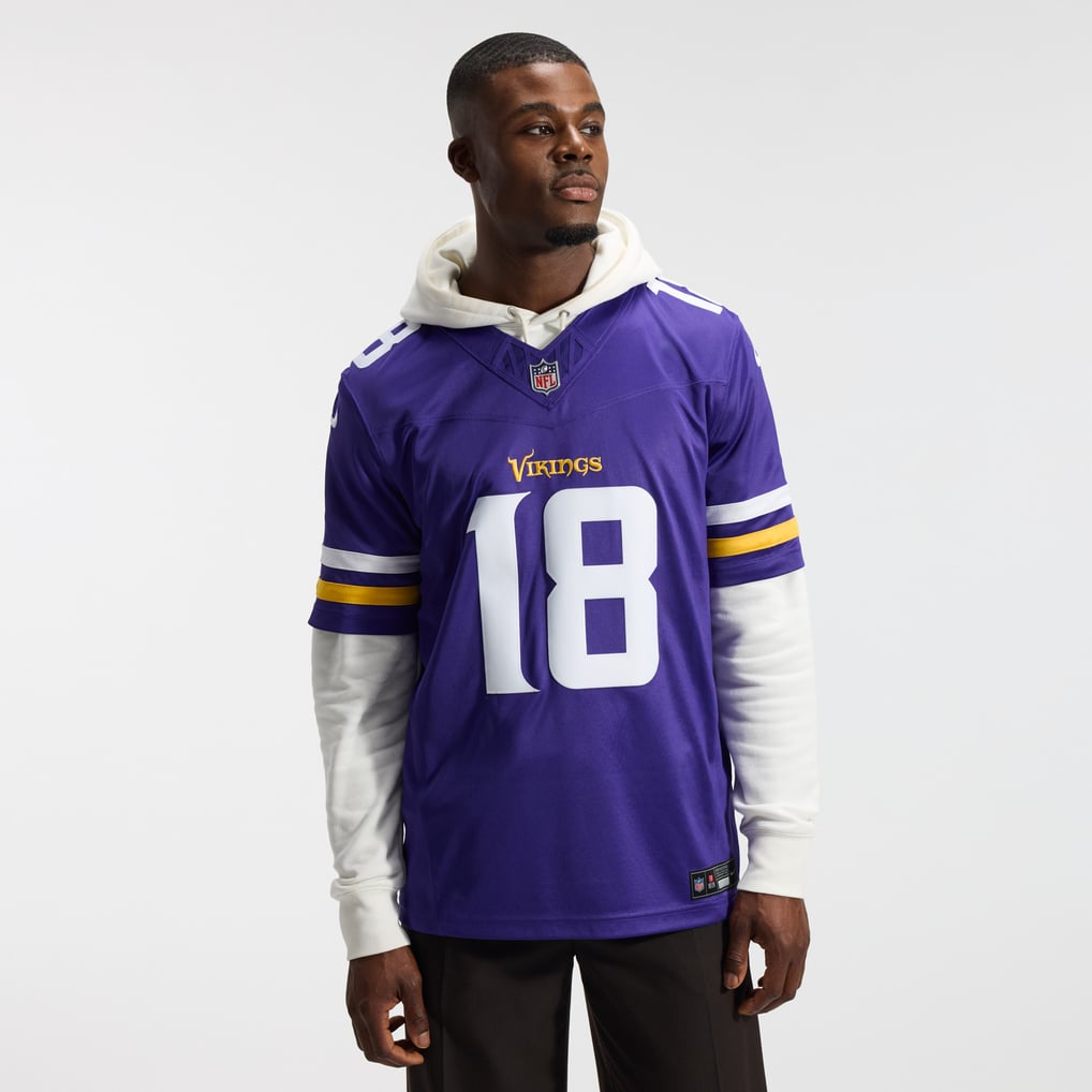 Men's Minnesota Vikings Justin Jefferson Purple Team Vapor F.U.S.E. Stitched Limited Jersey