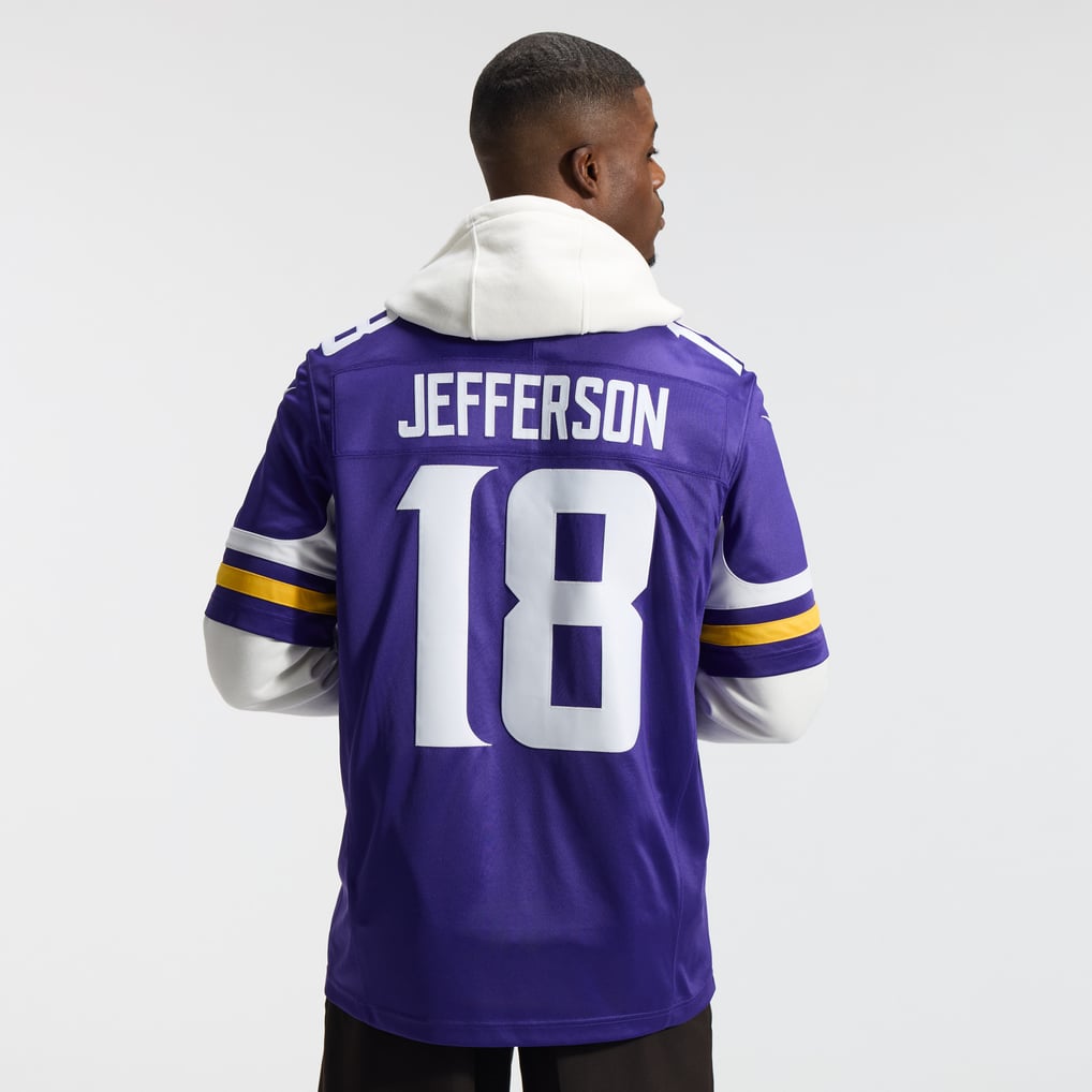Men's Minnesota Vikings Justin Jefferson Purple Team Vapor F.U.S.E. Stitched Limited Jersey