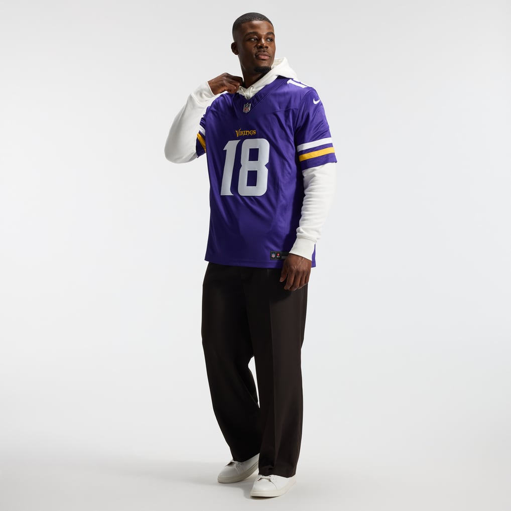 Men's Minnesota Vikings Justin Jefferson Purple Team Vapor F.U.S.E. Stitched Limited Jersey