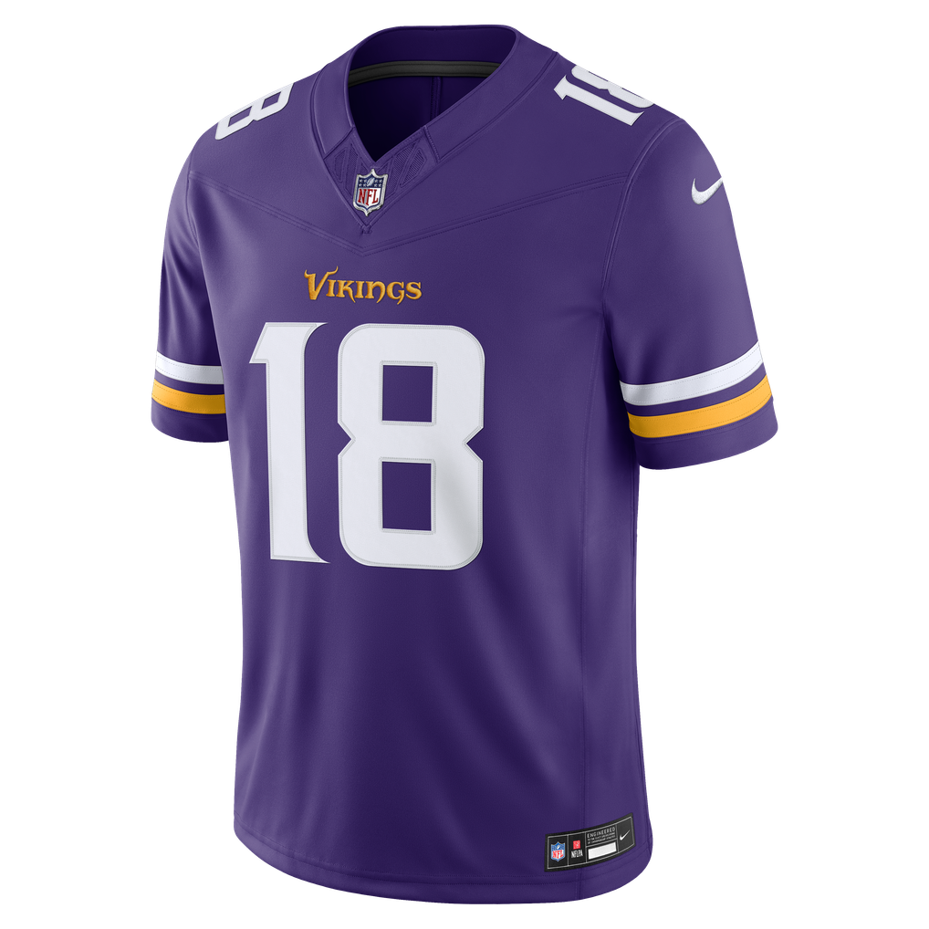 Men's Minnesota Vikings Justin Jefferson Purple Team Vapor F.U.S.E. Stitched Limited Jersey