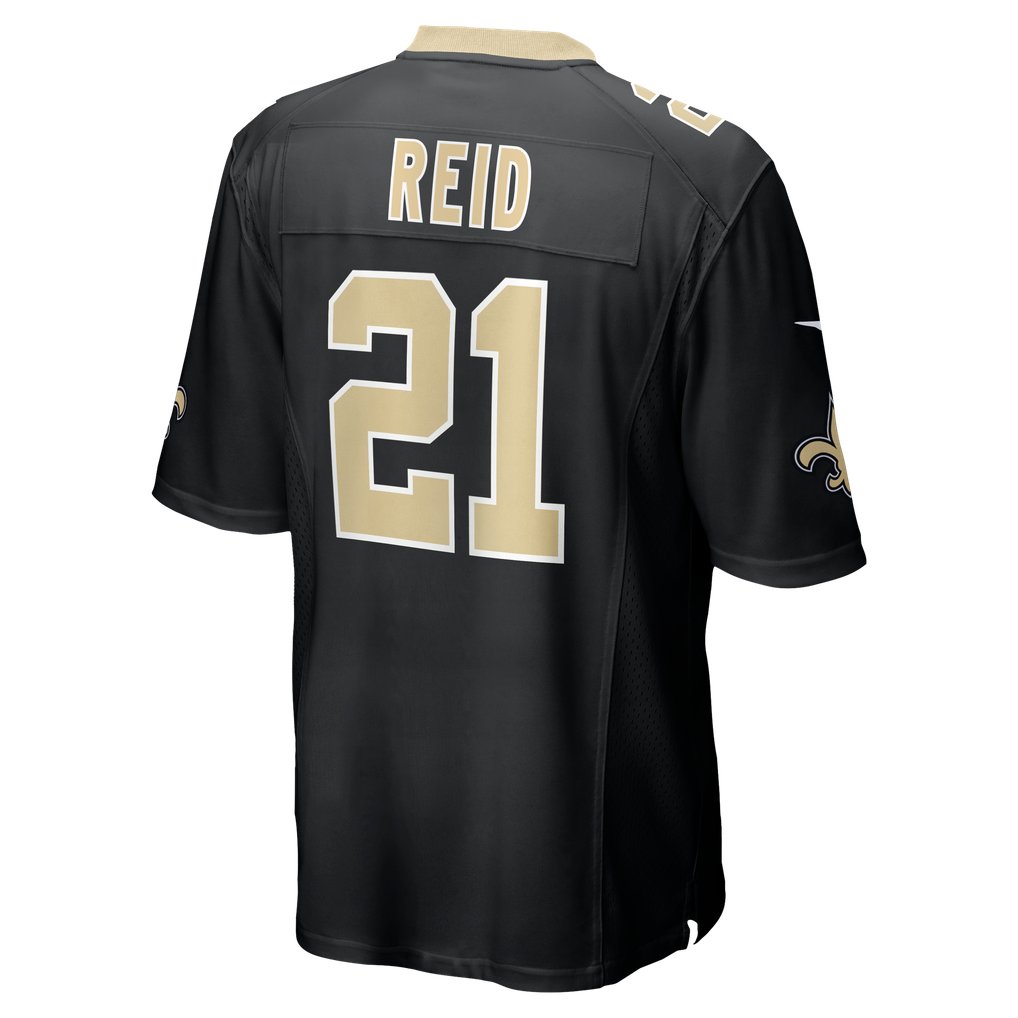 Men's New Orleans Saints Justin Reid Black Team Game Jersey