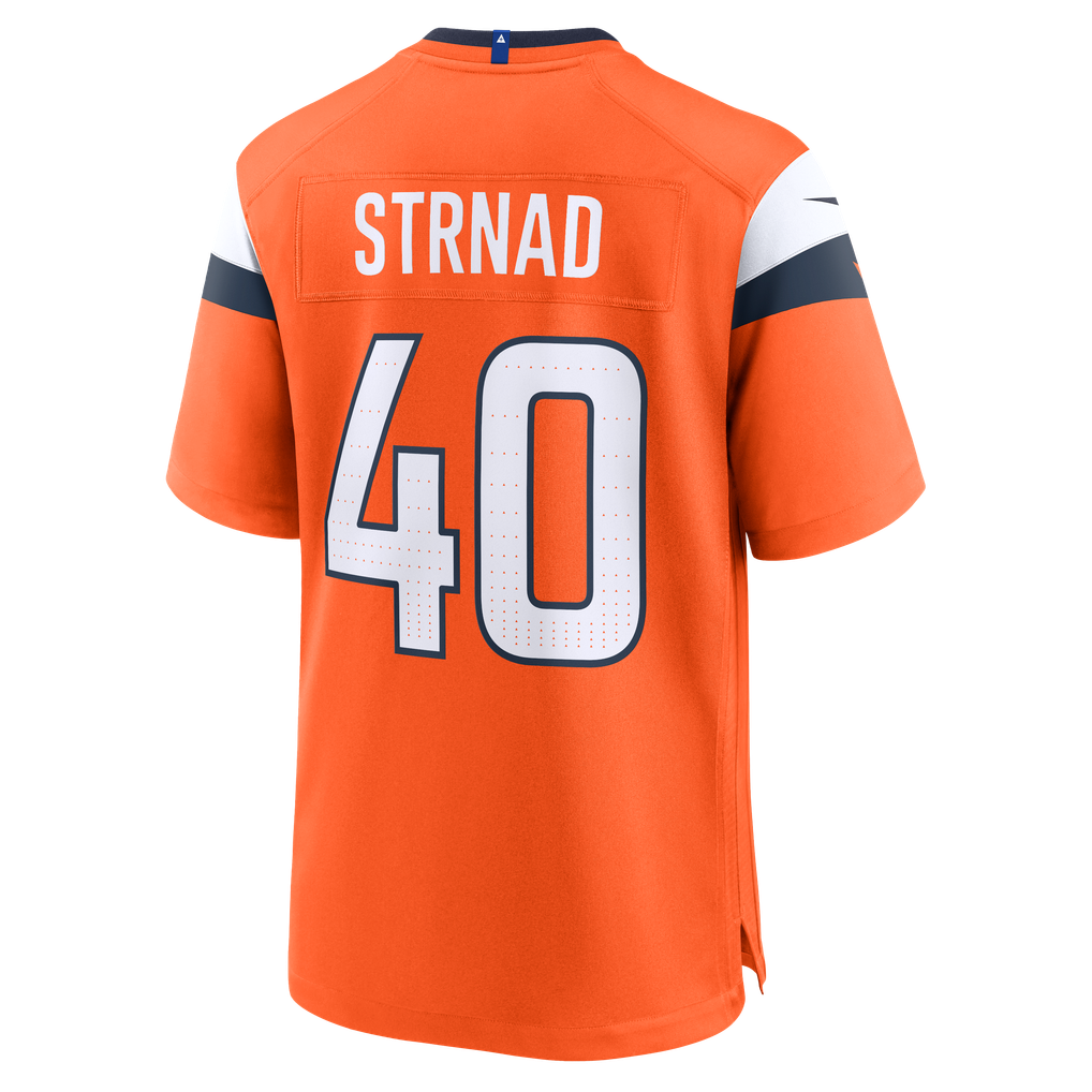 Men's Denver Broncos Justin Strnad Orange Team Game Jersey